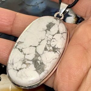 Howlite Magnesite Pendant 2 1/2”